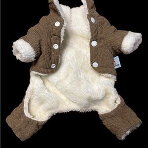 XS Cozy Brown and Cream Dog Jumper / coat